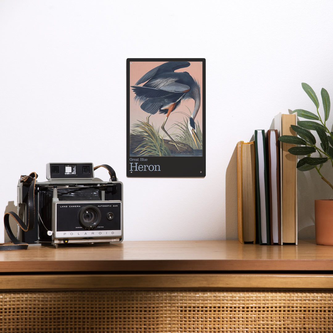 Audubon Birds of North America, Blue Heron, 12x18 Metal Sign