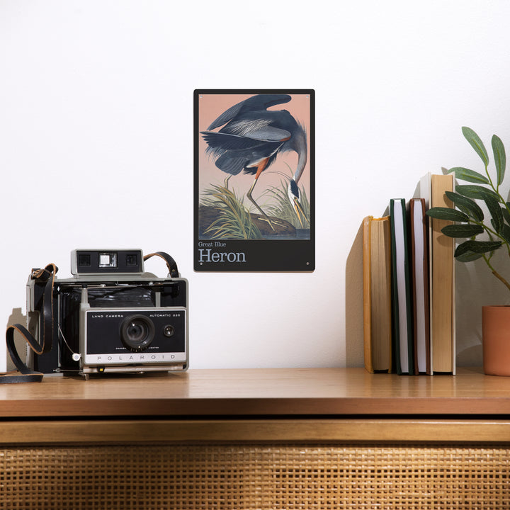 Audubon Birds of North America, Blue Heron, 12x18 Metal Sign