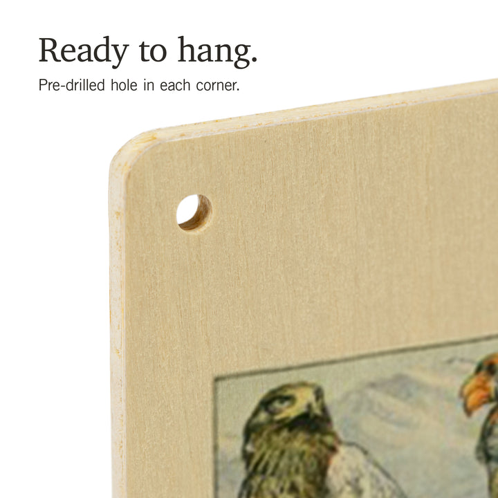 Birds, A, Vintage Bookplate, Adolphe Millot, Wood Sign and Postcards