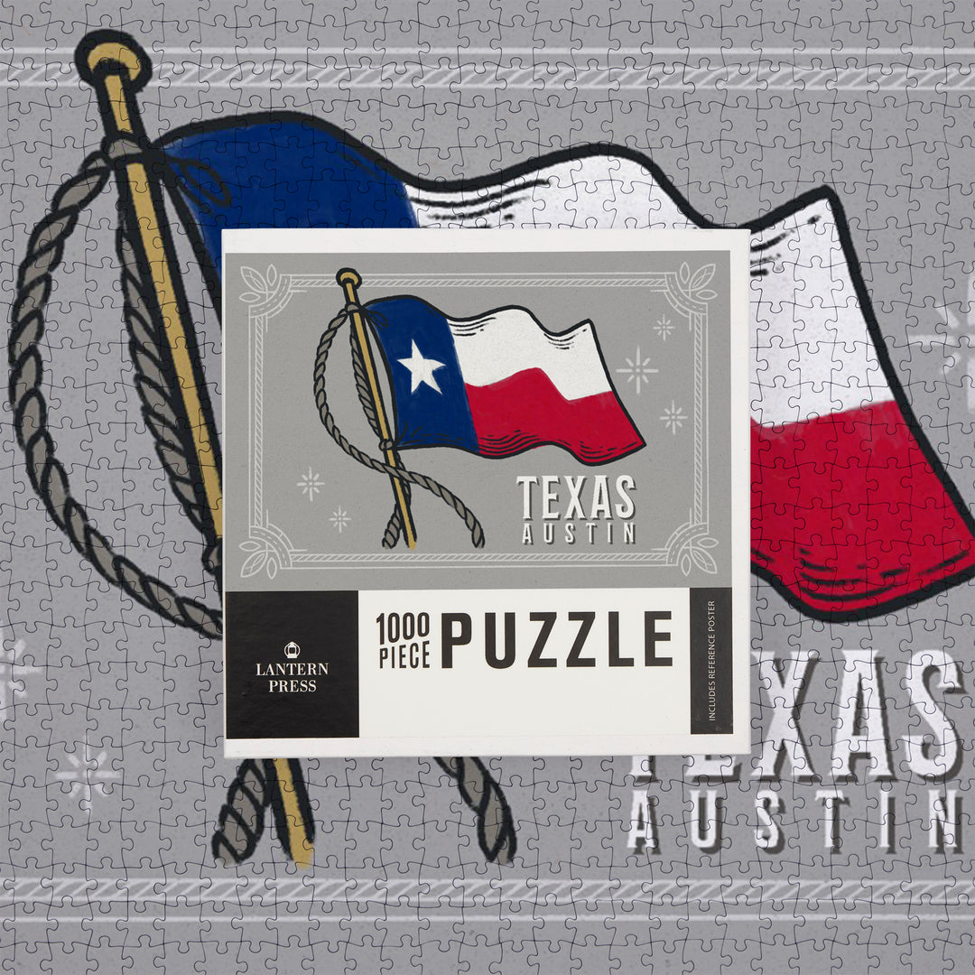 Austin, Texas, Waving State Flag, State Series, 1000 Piece Jigsaw Puzzle