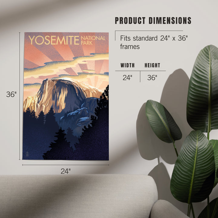 Yosemite National Park, California, Half Dome, Lithograph, Art & Giclee Prints