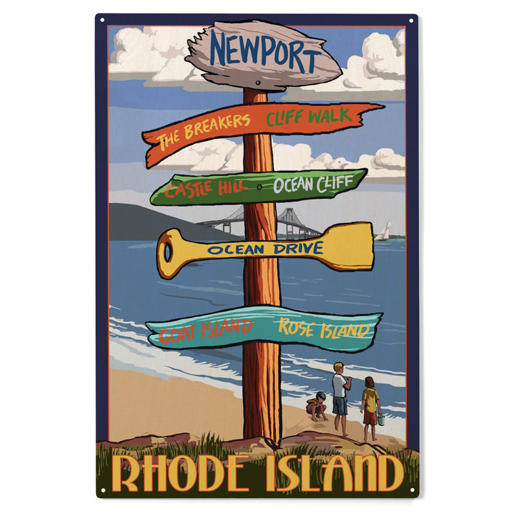 Newport, Rhode Island, Destinations Sign, Wood Sign and Postcards
