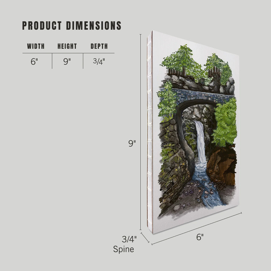 Lined 6x9 Journal, Christine Falls, Mount Rainier National Park, Illustration, Lay Flat, 193 Pages, FSC paper