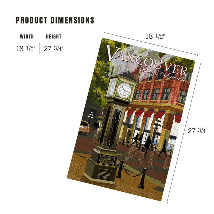 Vancouver, British Columbia, Painterly, Steam Clock, Jigsaw Puzzle