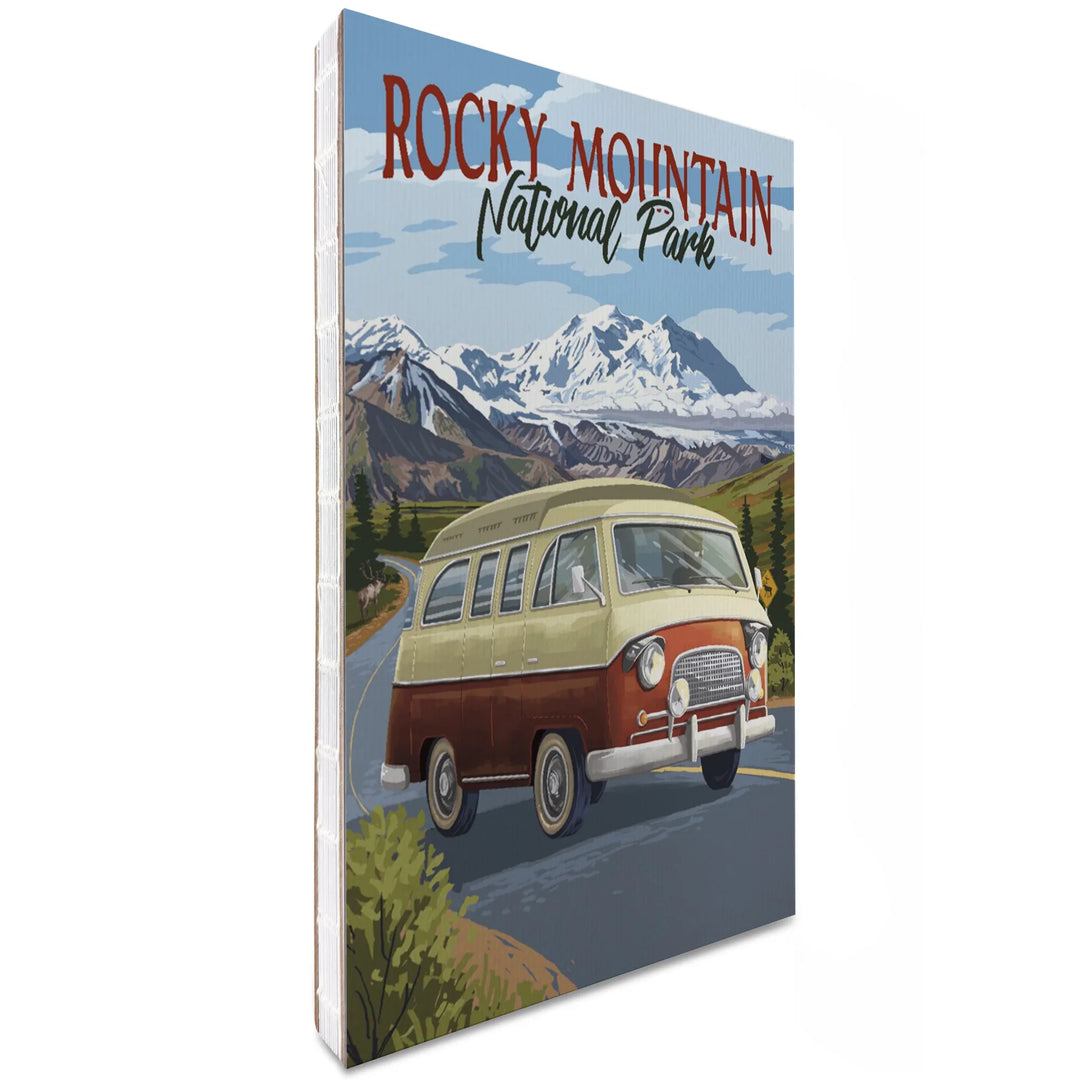 Lined 6x9 Journal, Rocky Mountain National Park, Colorado, Camper Van and Mountain Drive, Lay Flat, 193 Pages, FSC paper