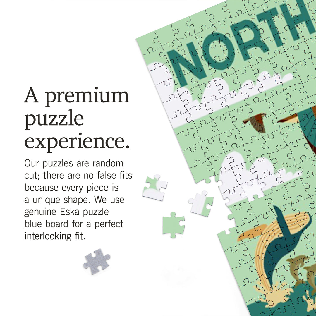 North Carolina Wildlife, Lighthouse and Coastal Life Illustration, 1000 Piece Jigsaw Puzzle