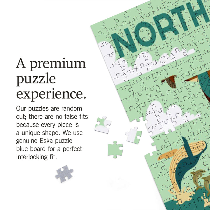North Carolina Wildlife, Lighthouse and Coastal Life Illustration, 1000 Piece Jigsaw Puzzle