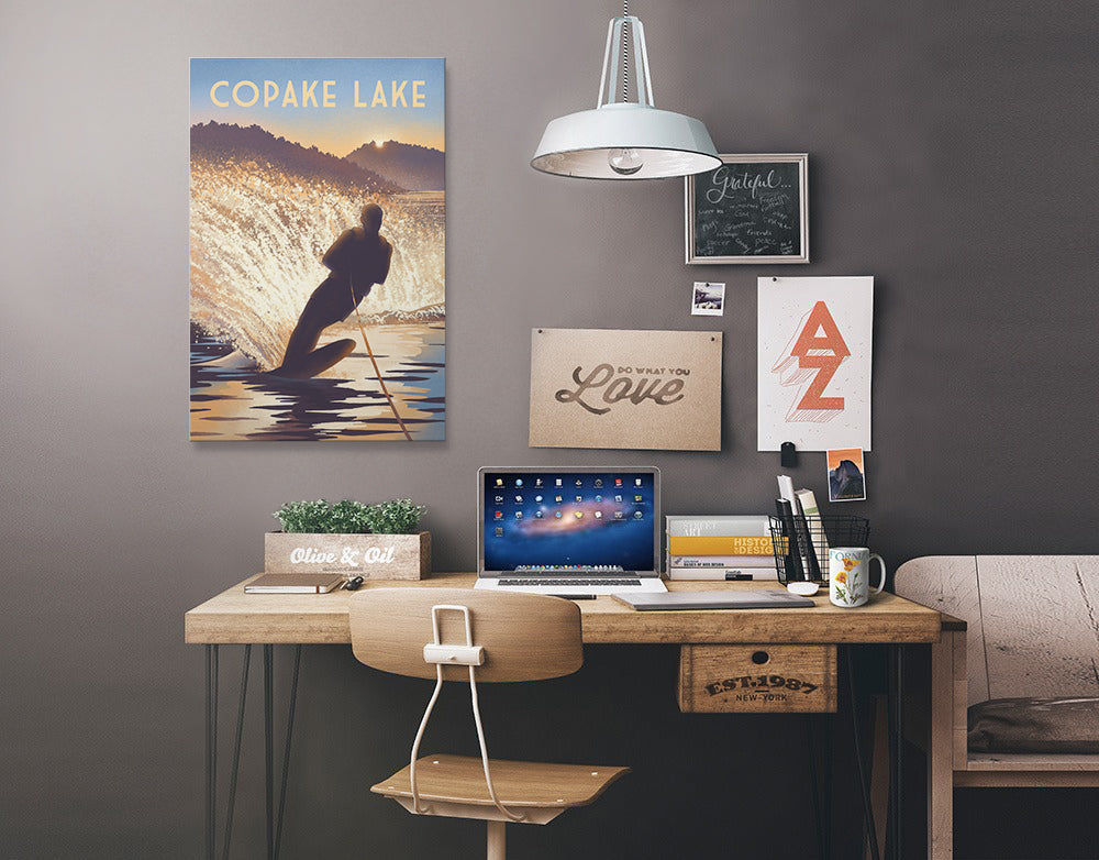 Copake Lake, New York, Get Outside Series, Wake Surfing, Stretched Canvas - Lantern Press