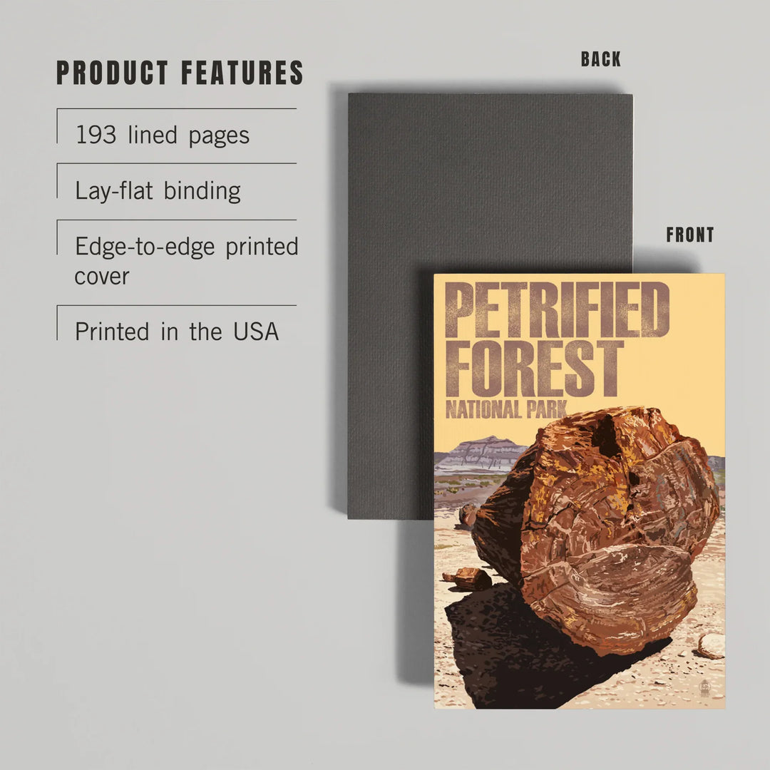 Lined 6x9 Journal, Petrified Forest National Park, Arizona, Petrified Wood Close Up, Lay Flat, 193 Pages, FSC paper