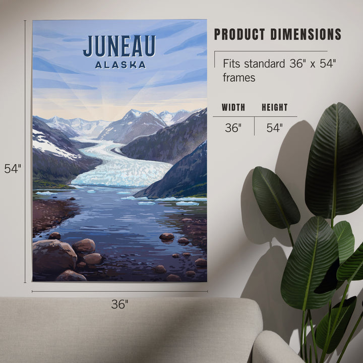 Juneau, Alaska, Mendenhall Glacier, Lithograph, Art & Giclee Prints
