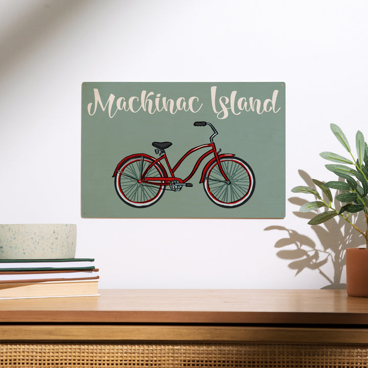 Mackinac Island, Michigan, Beach Cruiser Bicycle, Wood Sign and Postcards