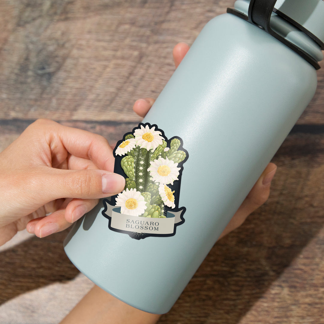 Vintage Flora Noir, Saguaro Blossom, Vinyl Sticker