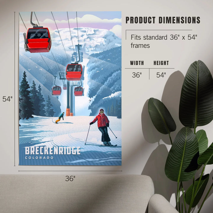 Breckenridge, Colorado, Lithograph, Gondolas, Art & Giclee Prints