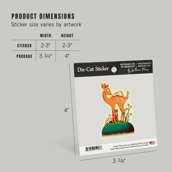 Midcentury, Whitetail Deer, Vinyl Sticker