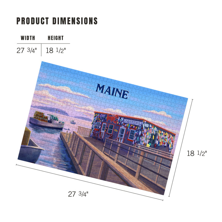 Maine, Oil Painting, Looking Out Onto Harbor, 1000 Piece Jigsaw Puzzle