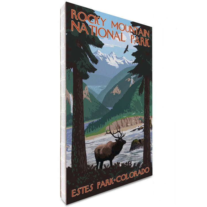 Lined 6x9 Journal, Estes Park, Rocky Mountain National Park, Colorado, Elk, Lay Flat, 193 Pages, FSC paper