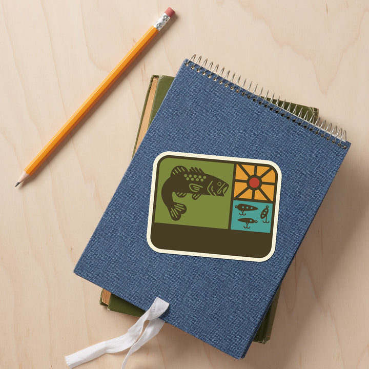 Simple Vector, Bass Fishing, Vinyl Sticker