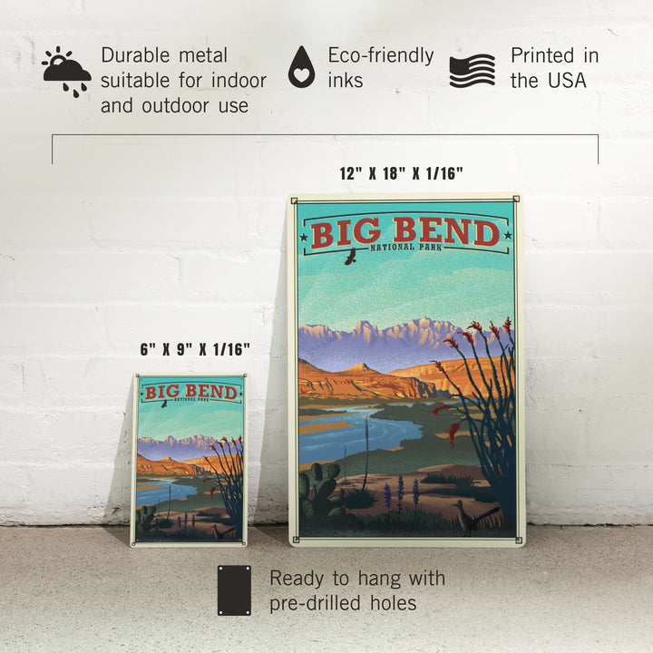Big Bend National Park, Lithograph National Park Series, Metal Signs