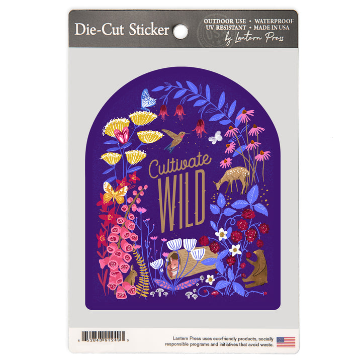 Cultivate Wild, Floral, Vinyl Sticker