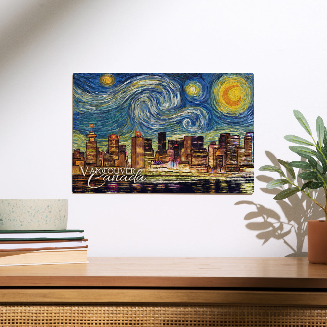 Vancouver, Canada, Starry Night, Wood Sign and Postcards