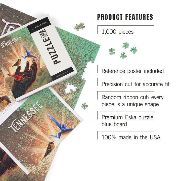 Tennessee, Kindness is Legendary, Bigfoot With Birds, 1000 Piece Jigsaw Puzzle