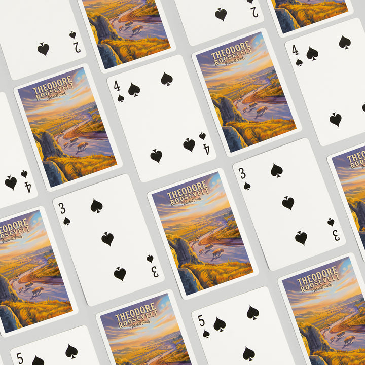 Playing Cards, Theodore Roosevelt National Park, North Dakota, Oil Painting, 52 Card Deck with Jokers in Box, Unique Art