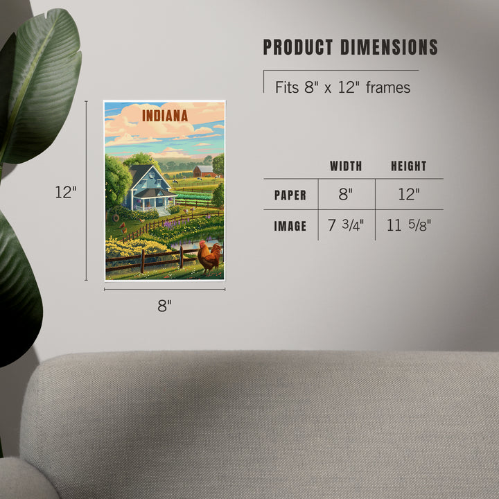 Indiana, Lithograph, Farm Life, Art & Giclee Prints