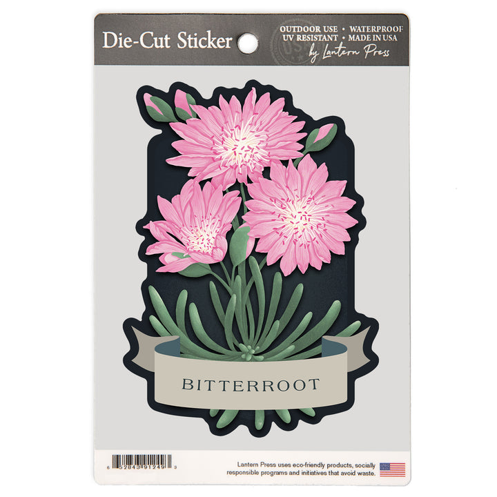 Vintage Flora Noir, Bitterroot, Vinyl Sticker