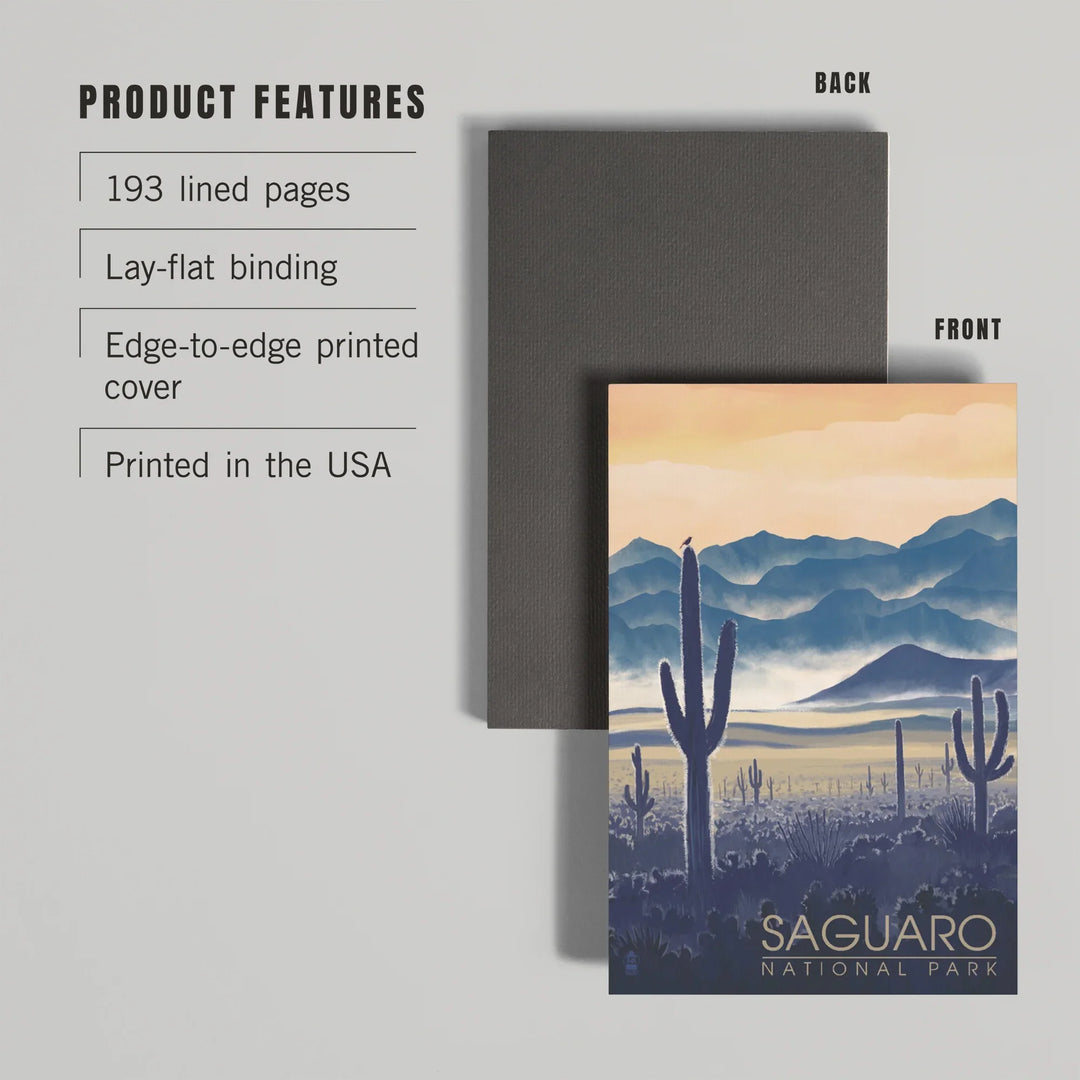 Lined 6x9 Journal, Saguaro National Park, Arizona, Desert Landscape, Lay Flat, 193 Pages, FSC paper