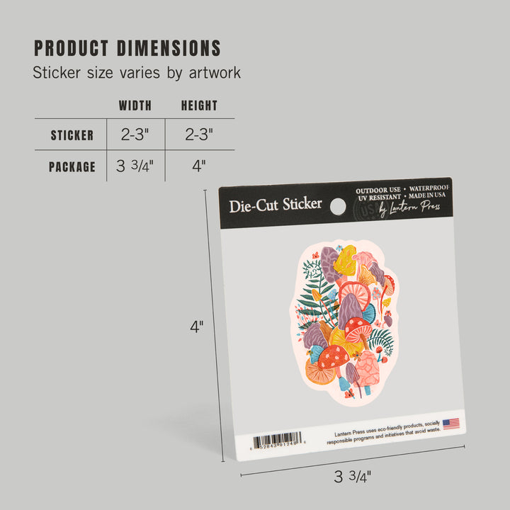 Earthy Dreamer, Mushrooms, Vinyl Sticker