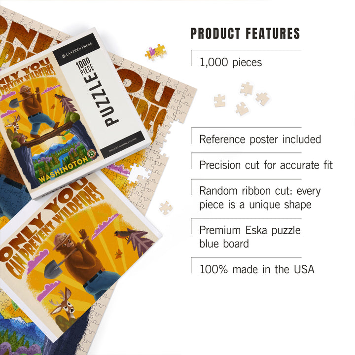 Washington, Smokey Bear and Friends, Only You, Mid-Century Inspired, Jigsaw Puzzle