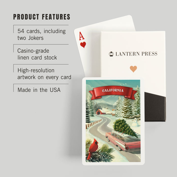 Playing Cards, California, Holiday Tradition, 52 Card Deck with Jokers in Box, Unique Art