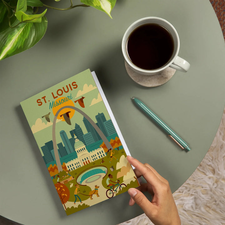 Lined 6x9 Journal, St. Louis, Missouri, Geometric National Park Series, Lay Flat, 193 Pages, FSC paper