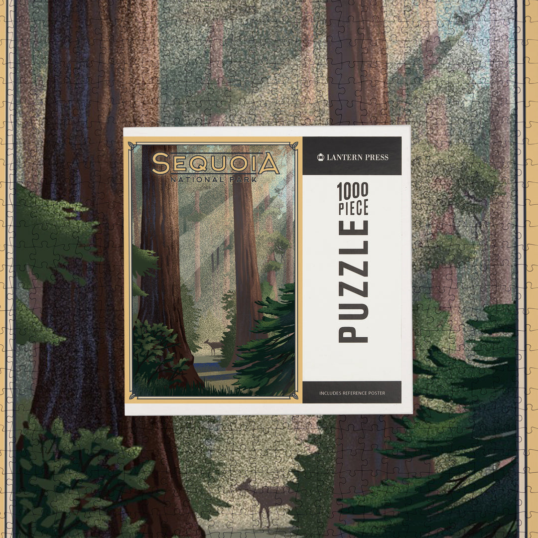 Sequoia National Park, California, Lithograph, Jigsaw Puzzle