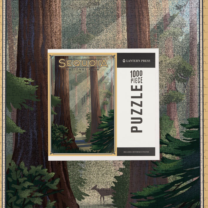 Sequoia National Park, California, Lithograph, Jigsaw Puzzle