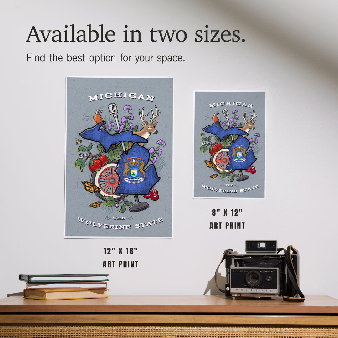 Michigan, State Treasure Trove, Art & Giclee Prints