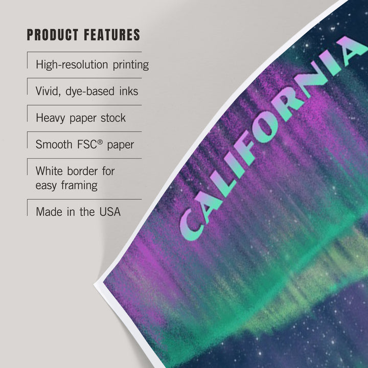 California, Northern Lights and Cabin, Art & Giclee Prints