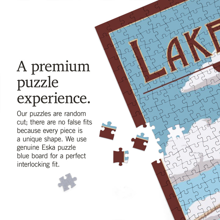 Lake Chelan, Washington, Water Skier and Lake, Jigsaw Puzzle