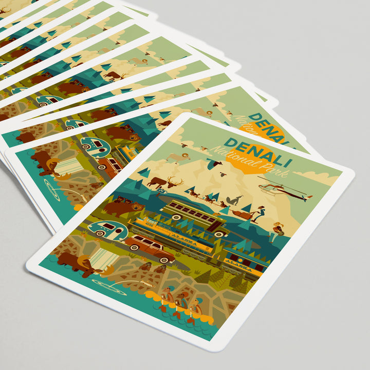 Playing Cards, Denali National Park and Preserve, Geometric National Park Series, 52 Card Deck with Jokers in Box, Unique Art