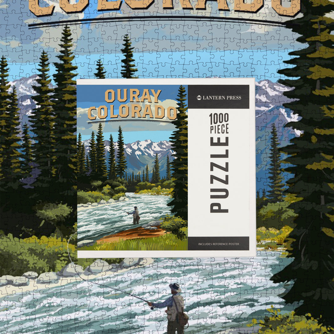 Ouray, Colorado, Angler and River Rapids, 1000 Piece Jigsaw Puzzle