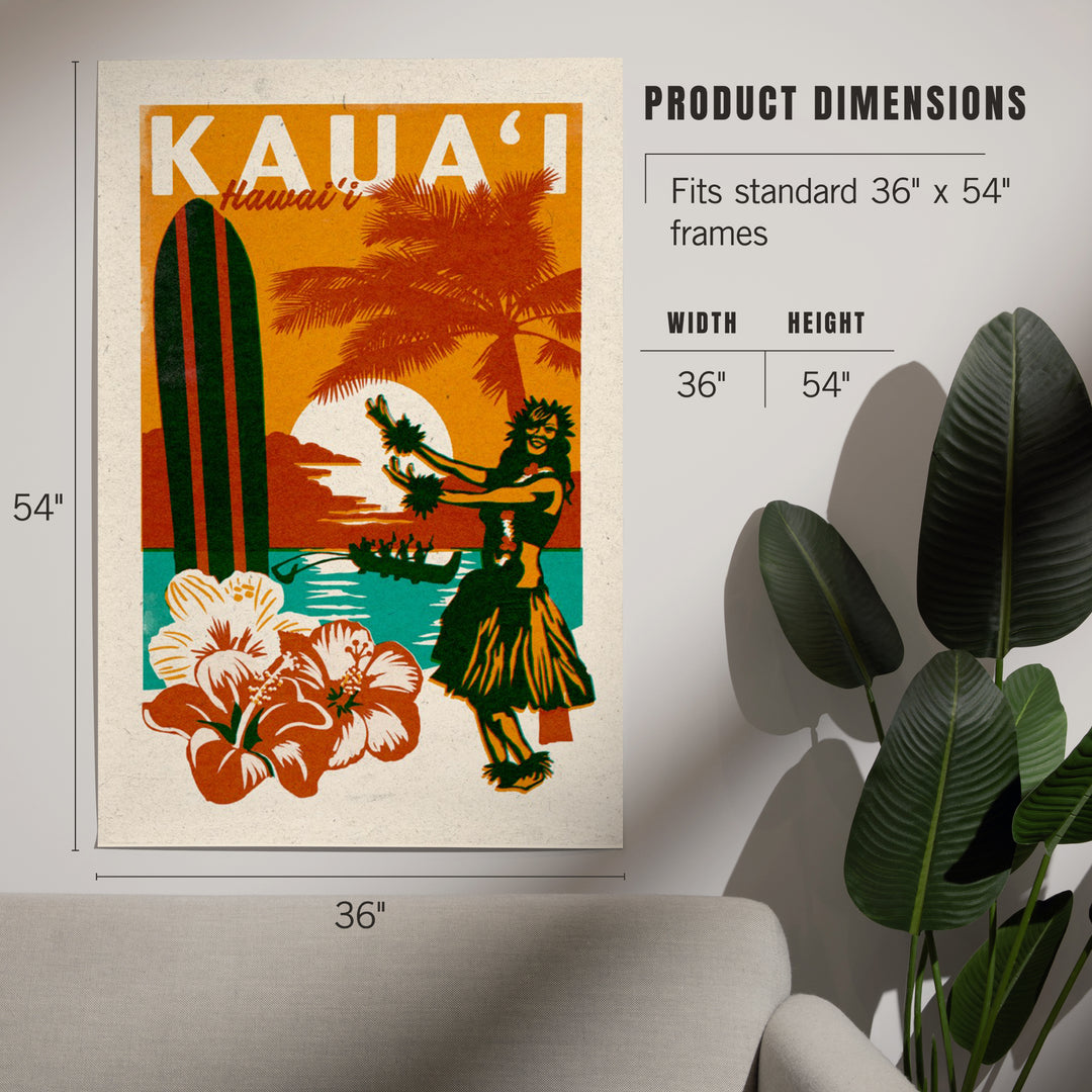 Kauai, Hawaii, Woodblock, Art & Giclee Prints