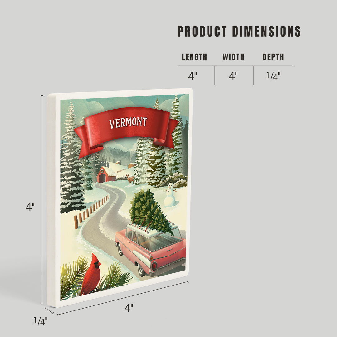 Vermont, Christmas Holiday Tradition, Coasters