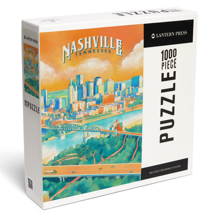 Nashville, Tennessee, Luminous City, City Series, 1000 Piece Jigsaw Puzzle