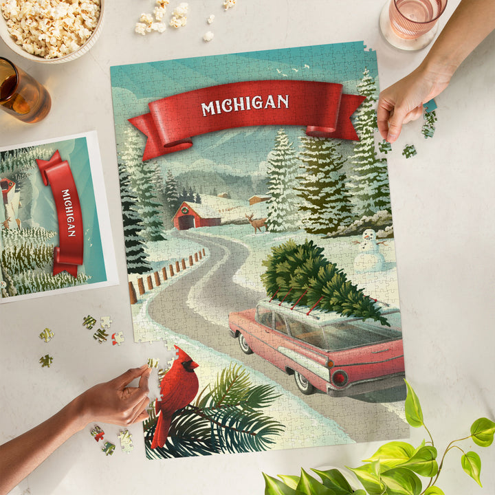 Michigan, Christmas Holiday Tradition, 1000 Piece Jigsaw Puzzle