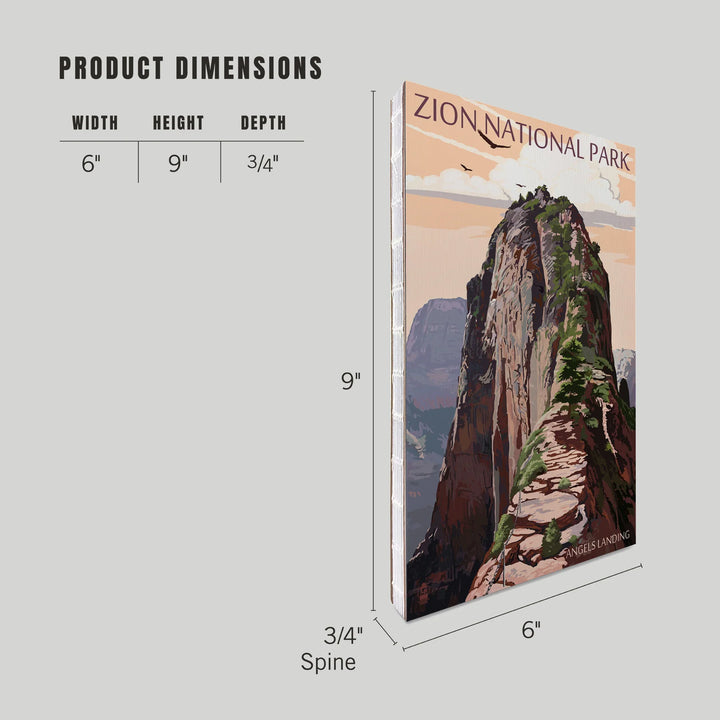 Lined 6x9 Journal, Zion National Park, Utah, Angels Landing and Condors, Lay Flat, 193 Pages, FSC paper