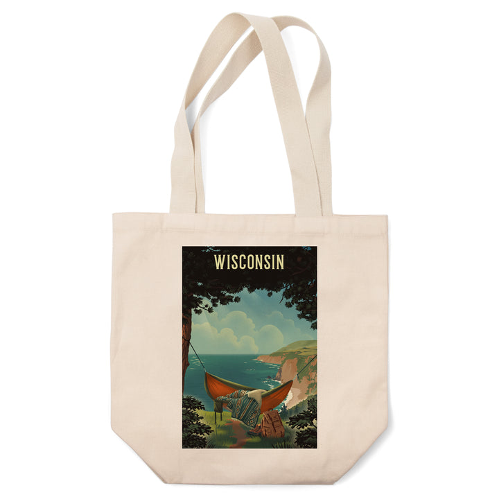 Wisconsin, Today's Office, Coastal Series, Hammock on Beach, Tote Bag