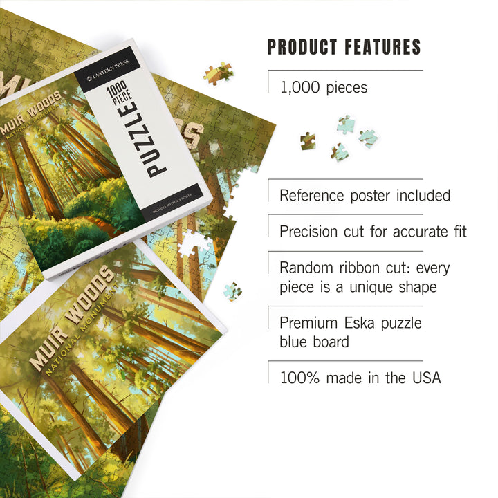 Muir Woods National Monument, Oil Painting, 1000 Piece Jigsaw Puzzle