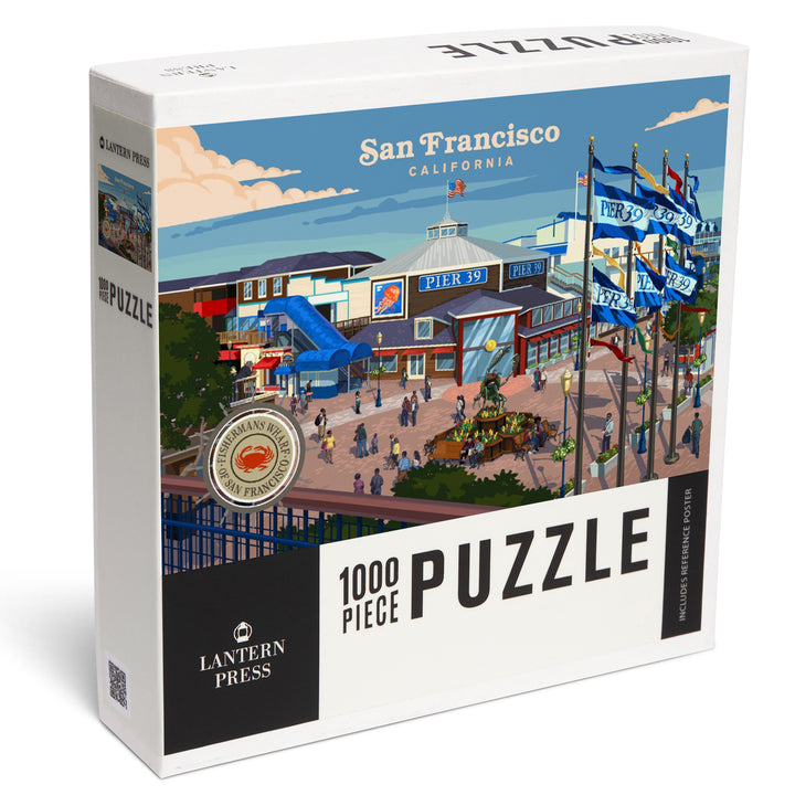 San Francisco, California, Painterly, Fisherman's Wharf, 1000 Piece Jigsaw Puzzle