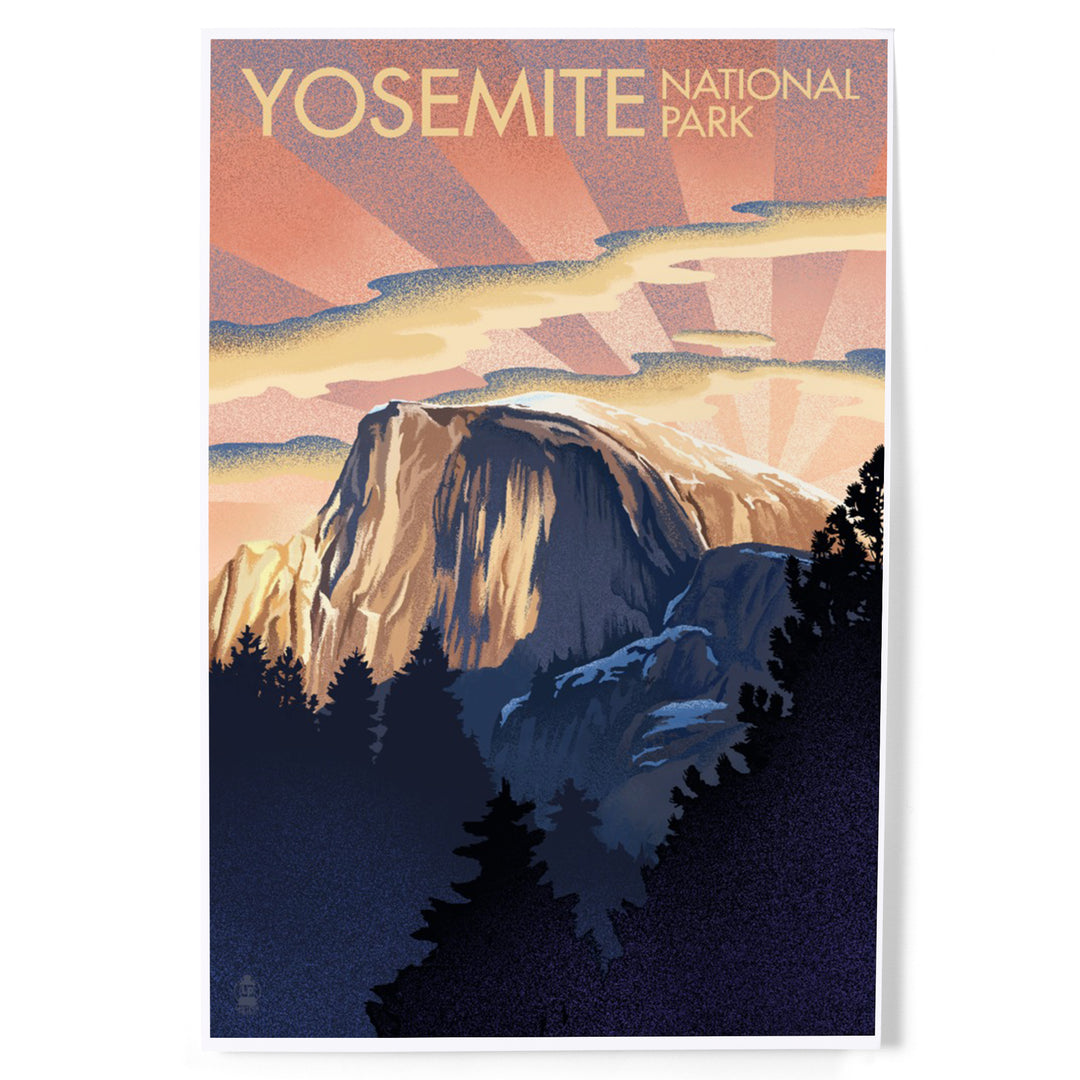 Yosemite National Park, California, Half Dome, Lithograph, Art & Giclee Prints
