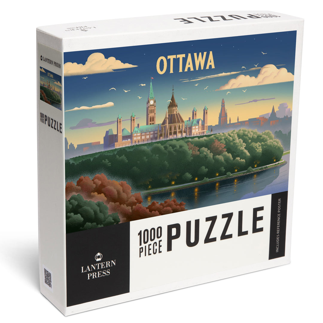 Ottawa, Ontario, Lithograph, Capitol Building, Jigsaw Puzzle